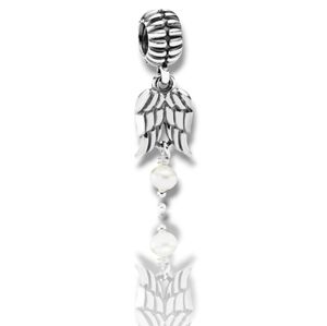 Pandora Sterling Silver Guardian Angel Dangle Bead With White Freshwater Pearl